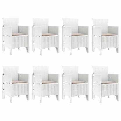 Garten Essgruppe 9 pcs Hellgrau Polt Rattan