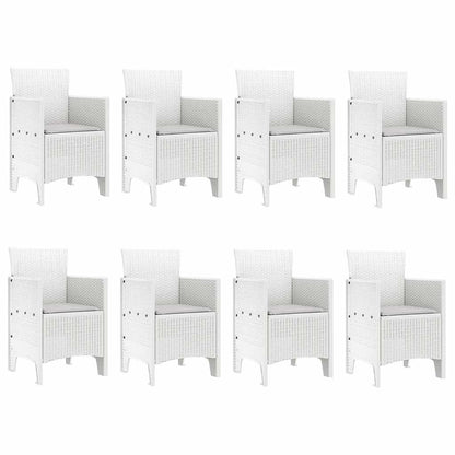 Garten Essgruppe 9 pcs Hellgrau Polt Rattan