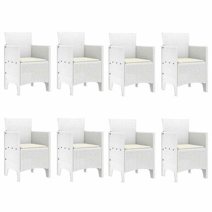 Garten Essgruppe 9 pcs Hellgrau Polt Rattan