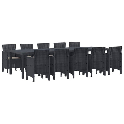Garten Essgruppe mit Kissen 11 pcs Anthrazit Poly Rattan