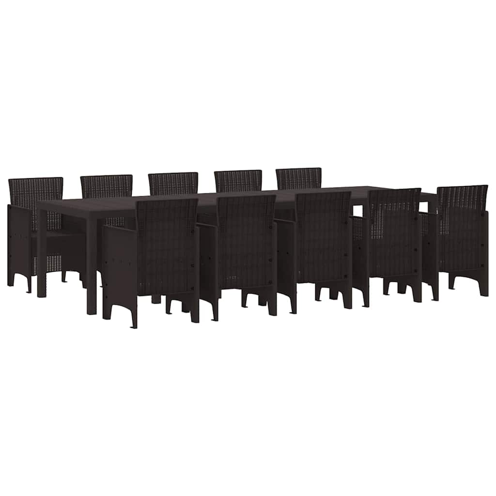 Garten Essgruppe mit Kissen 11 pcs Braun Rattan