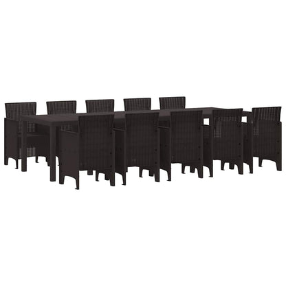 Garten Essgruppe mit Kissen 11 pcs Braun Rattan