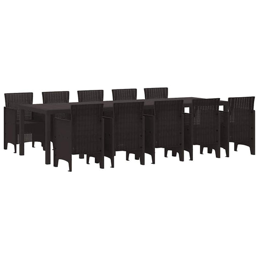 Garten Essgruppe mit Kissen 11 pcs Braun Rattan