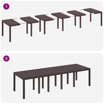 Garten Essgruppe mit Kissen 11 pcs Braun Rattan