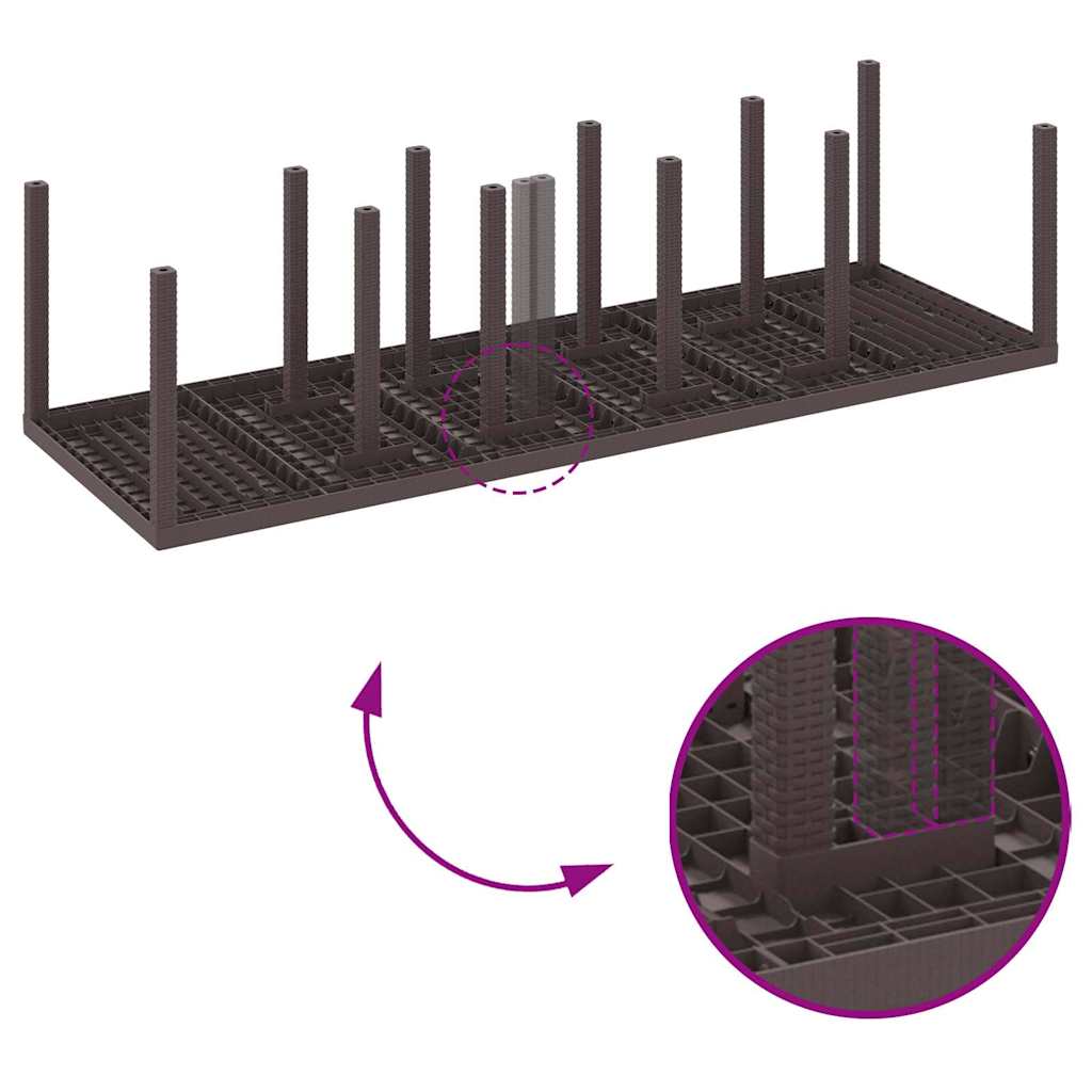 Garten Essgruppe mit Kissen 11 pcs Braun und Creme Rattan