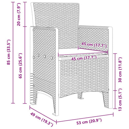 Garten Essgruppe 11 pcs Weiß Rattan und Stahl