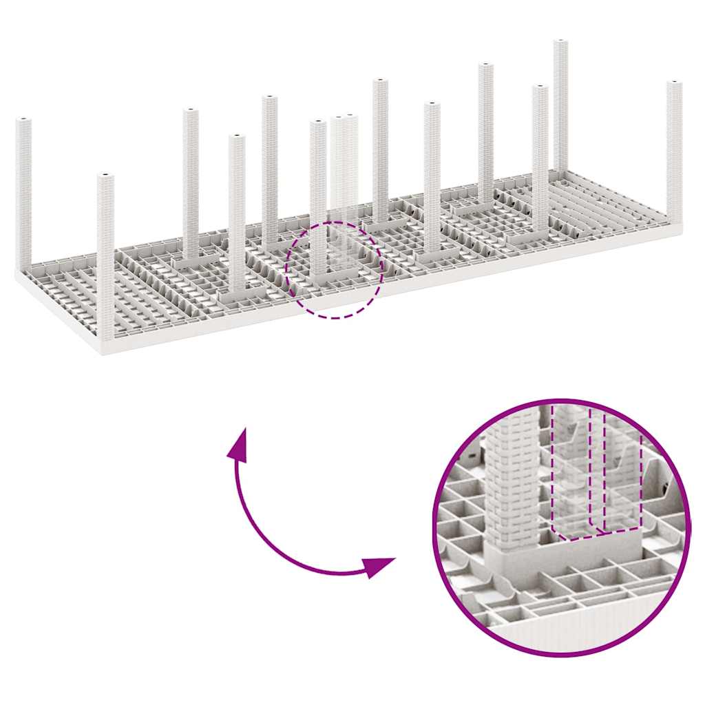 Garten Essgruppe 11 pcs Weiß und Taupe Kunststoff-Rattan