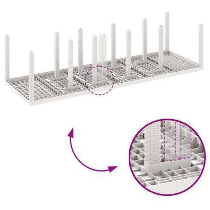 Garten Essgruppe mit Kissen 11 pcs Weiß Poly-Rattan und Stahl