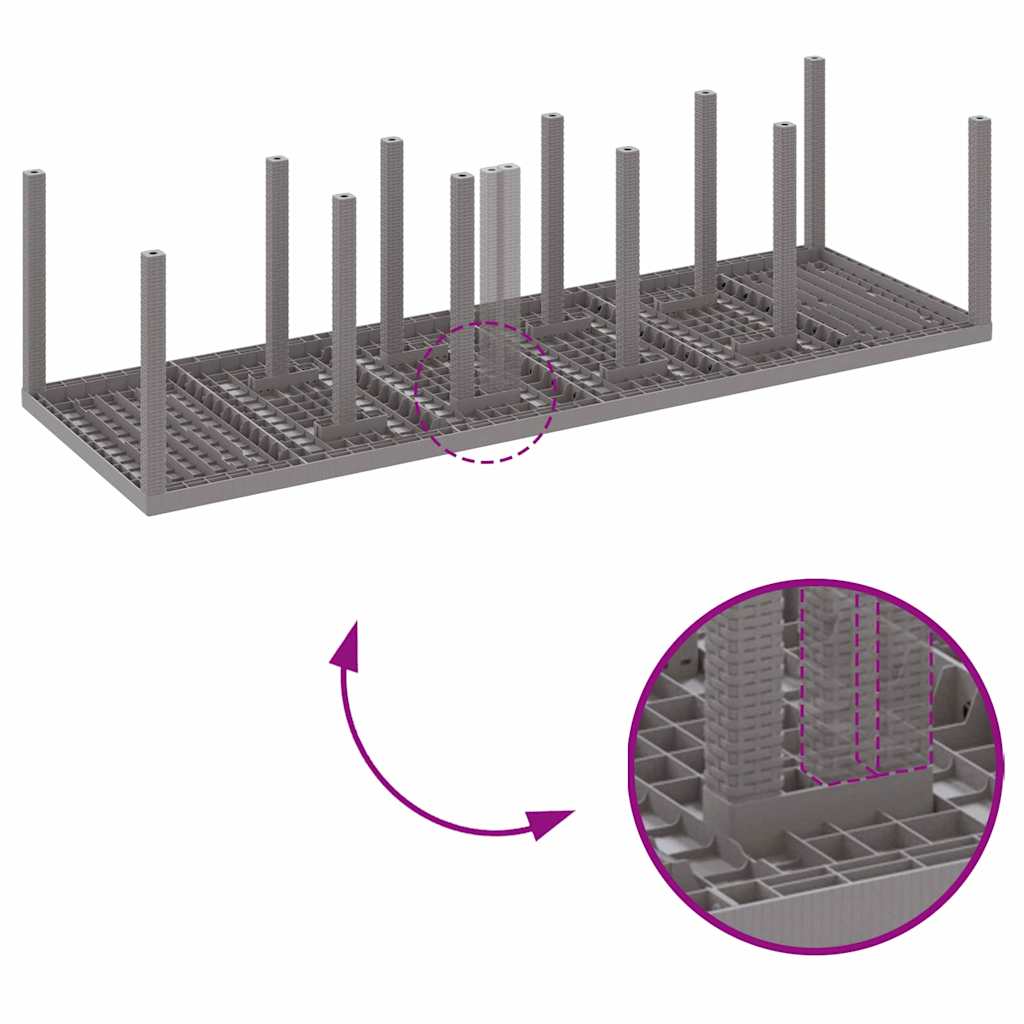 Garten Essgruppe 11 pcs Hellgrau Polypropylen