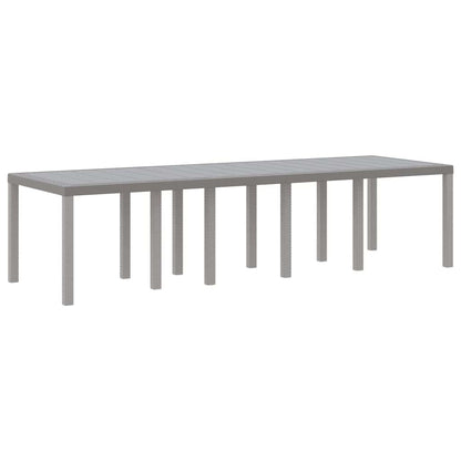 Garten Essgruppe 11 pcs Hellgrau Rattan und Aluminium