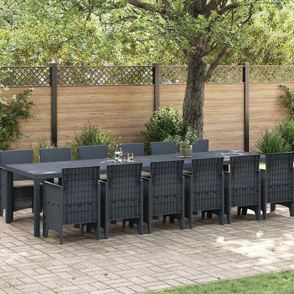 Garten Essgruppe 13 pcs Anthrazit Polt Rattan