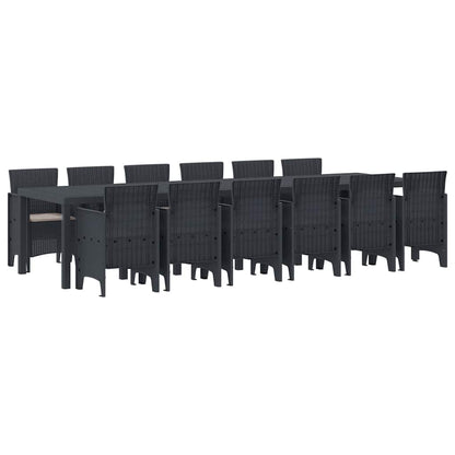 Garten Essgruppe 13 pcs Anthrazit Polt Rattan