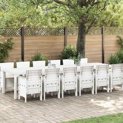 Garten Essgruppe 13 pcs Weiß Polt Rattan