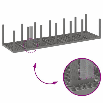Garten Essgruppe 13 pcs Hellgrau Polt Rattan