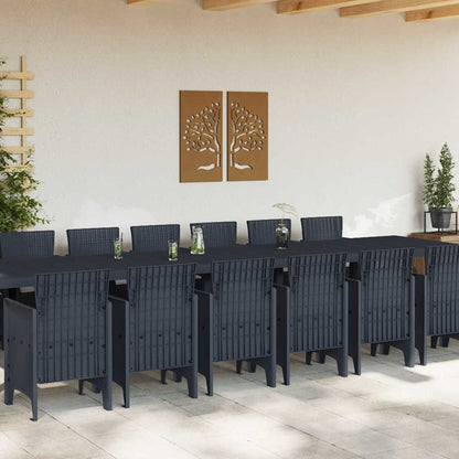Garten Essgruppe 15 pcs Anthrazit Polt Rattan