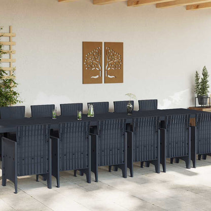 Garten Essgruppe 15 pcs Anthrazit Polt Rattan