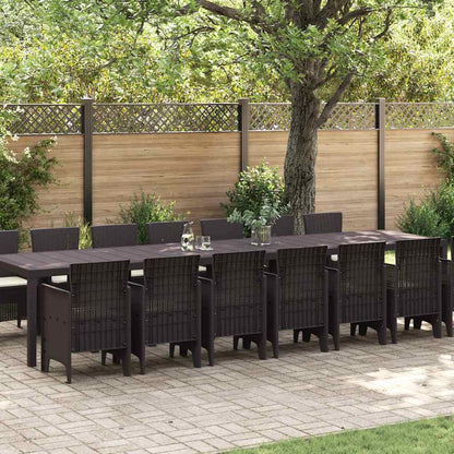 Garten Essgruppe 15 pcs Braun Polt Rattan