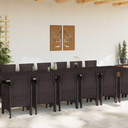 Garten Essgruppe 15 pcs Braun Polt Rattan