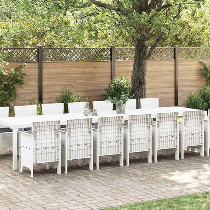 Garten Essgruppe 15 pcs Weiß Polt Rattan