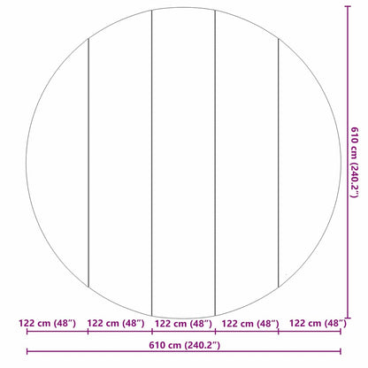 Bodenfolie für Pools Schwarz Ø 610 cm Polyester Geotextil