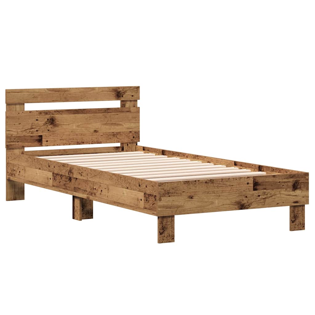 Bettgestell mit Kopfteil Altholz 90 x 190 cm Holzwerkstoff