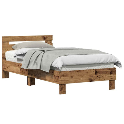 Bettgestell mit Kopfteil Altholz 90 x 190 cm Holzwerkstoff