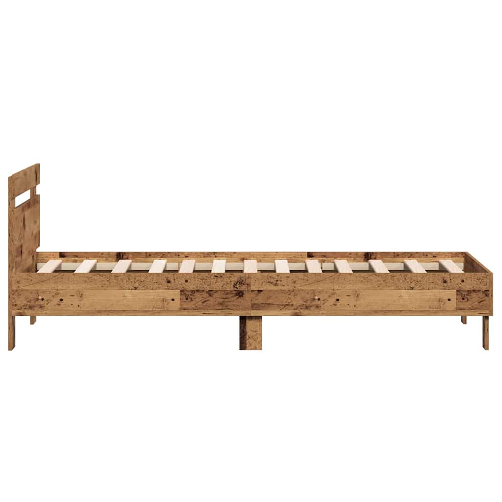 Bettgestell mit Kopfteil Altholz 90 x 190 cm Holzwerkstoff