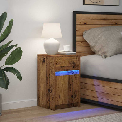 LED Nachttisch Altholz 38 x 34 x 61 cm Holzwerkstoff