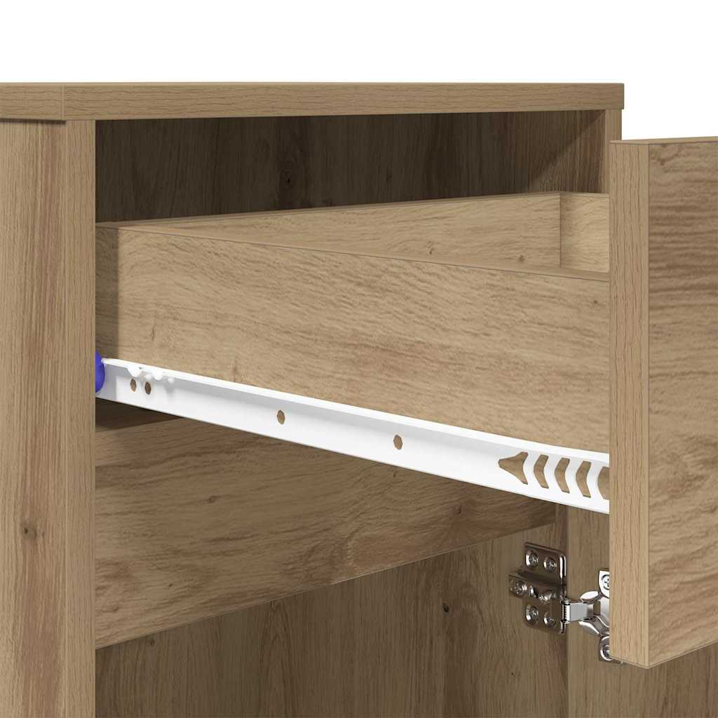 LED Nachttisch 2 pcs Eiche handwerklich 38 x 34 x 61 cm