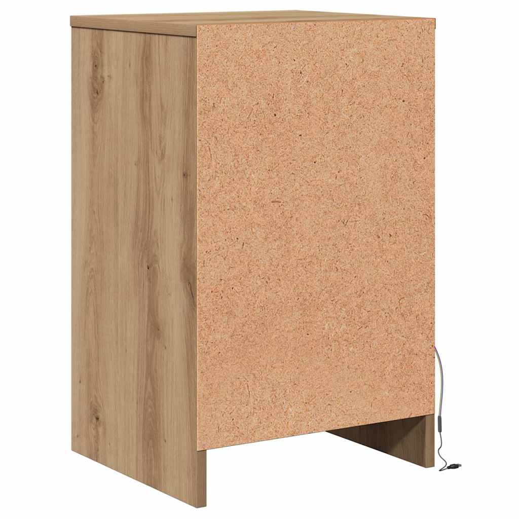 LED Nachttisch 2 pcs Eiche handwerklich 38 x 34 x 61 cm