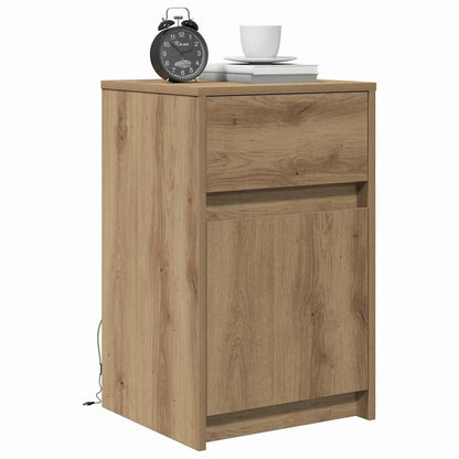 LED Nachttisch 2 pcs Eiche handwerklich 38 x 34 x 61 cm