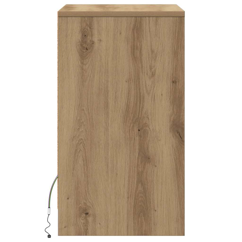 LED Nachttisch 2 pcs Eiche handwerklich 38 x 34 x 61 cm
