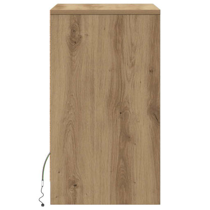 LED Nachttisch 2 pcs Eiche handwerklich 38 x 34 x 61 cm