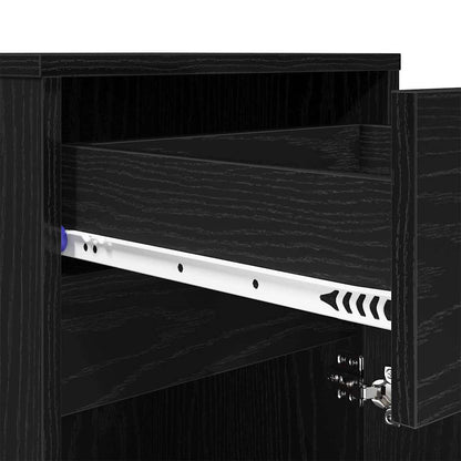 LED Nachttisch Schwarze Eiche 38 x 34 x 61 cm Holzwerkstoff