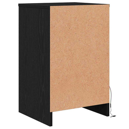 LED Nachttisch Schwarze Eiche 38 x 34 x 61 cm Holzwerkstoff