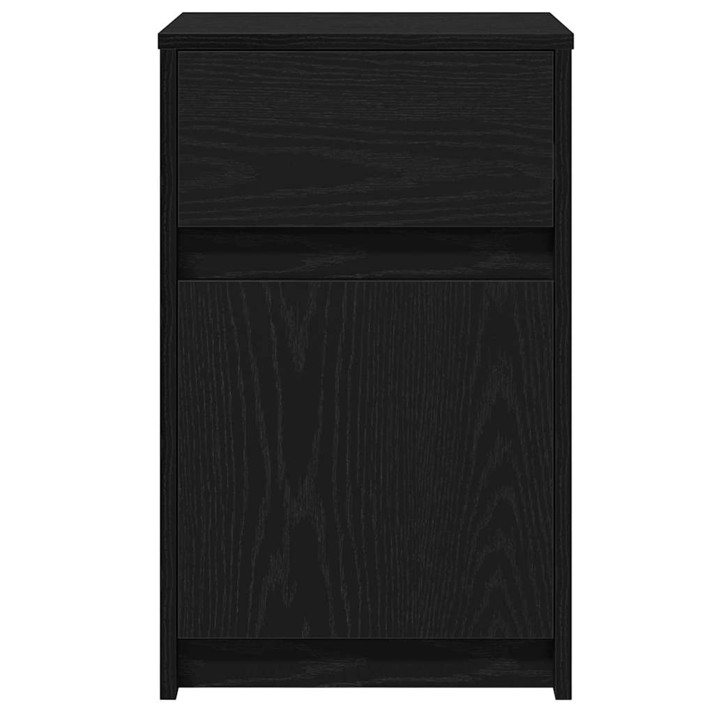 LED Nachttisch Schwarze Eiche 38 x 34 x 61 cm Holzwerkstoff