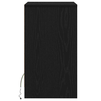 LED Nachttisch Schwarze Eiche 38 x 34 x 61 cm Holzwerkstoff