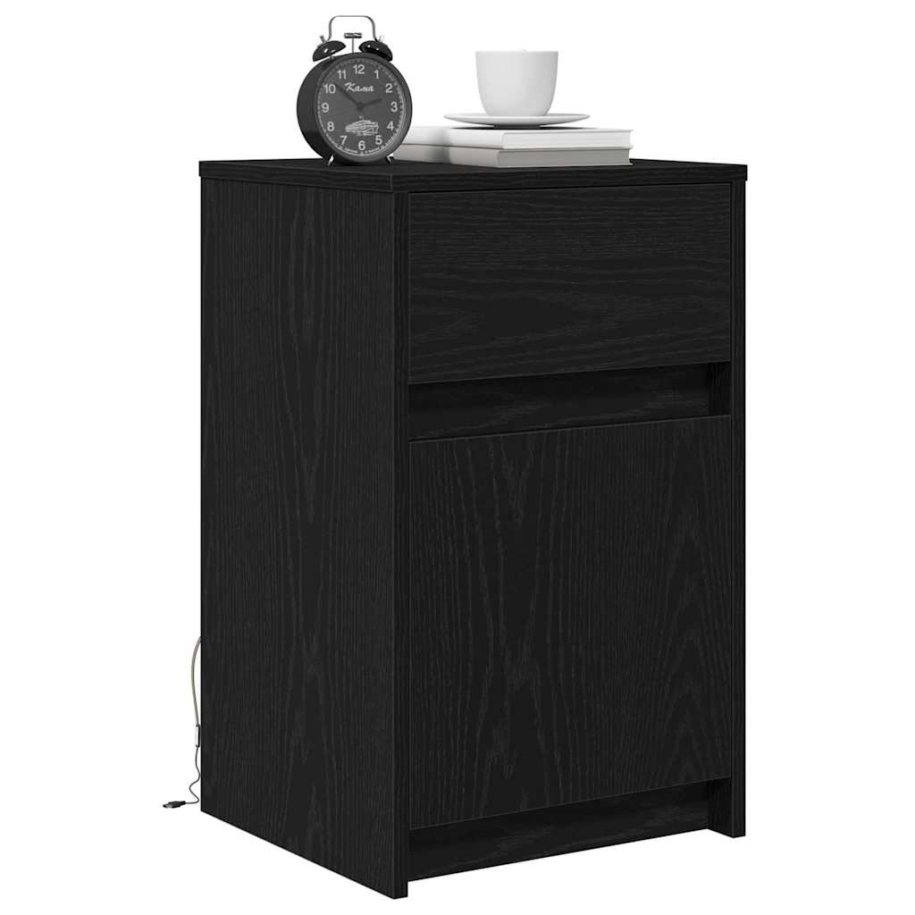 LED Nachttisch 2 pcs Schwarze Eiche 38 x 34 x 61 cm