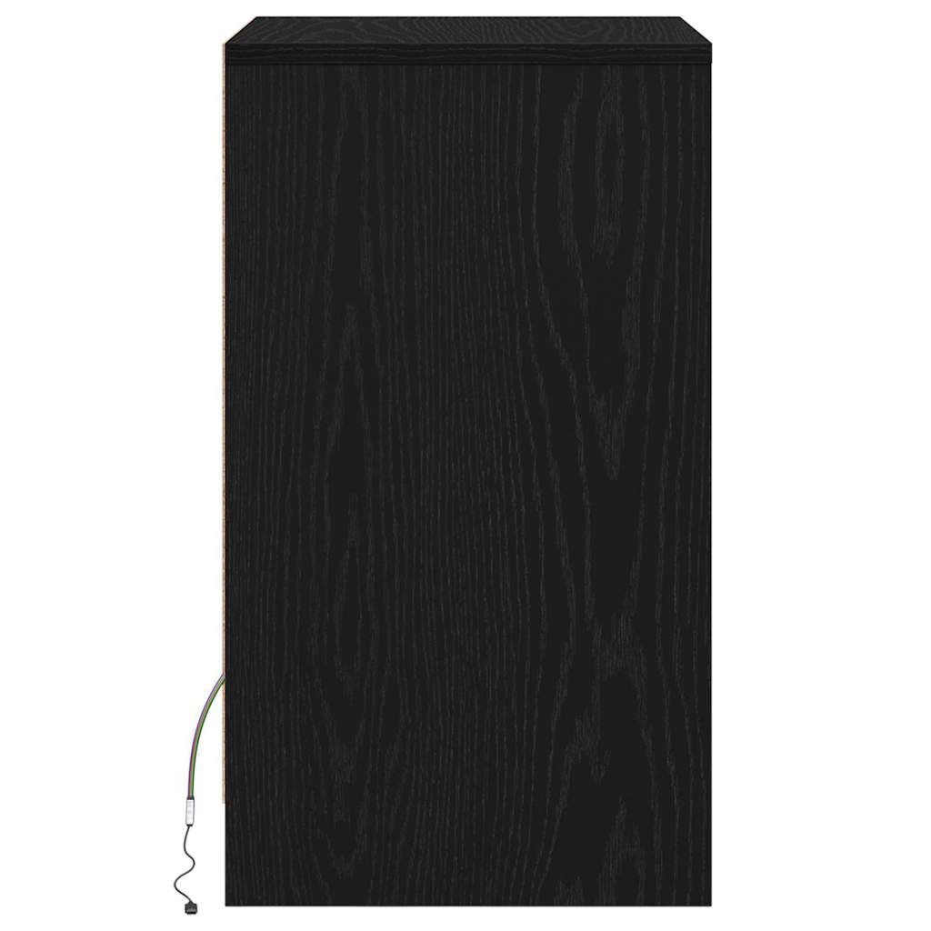 LED Nachttisch 2 pcs Schwarze Eiche 38 x 34 x 61 cm