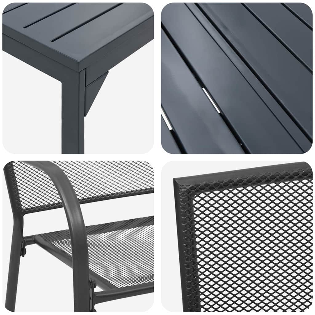 Garten Essgruppe 9 pcs Anthrazit Stahl