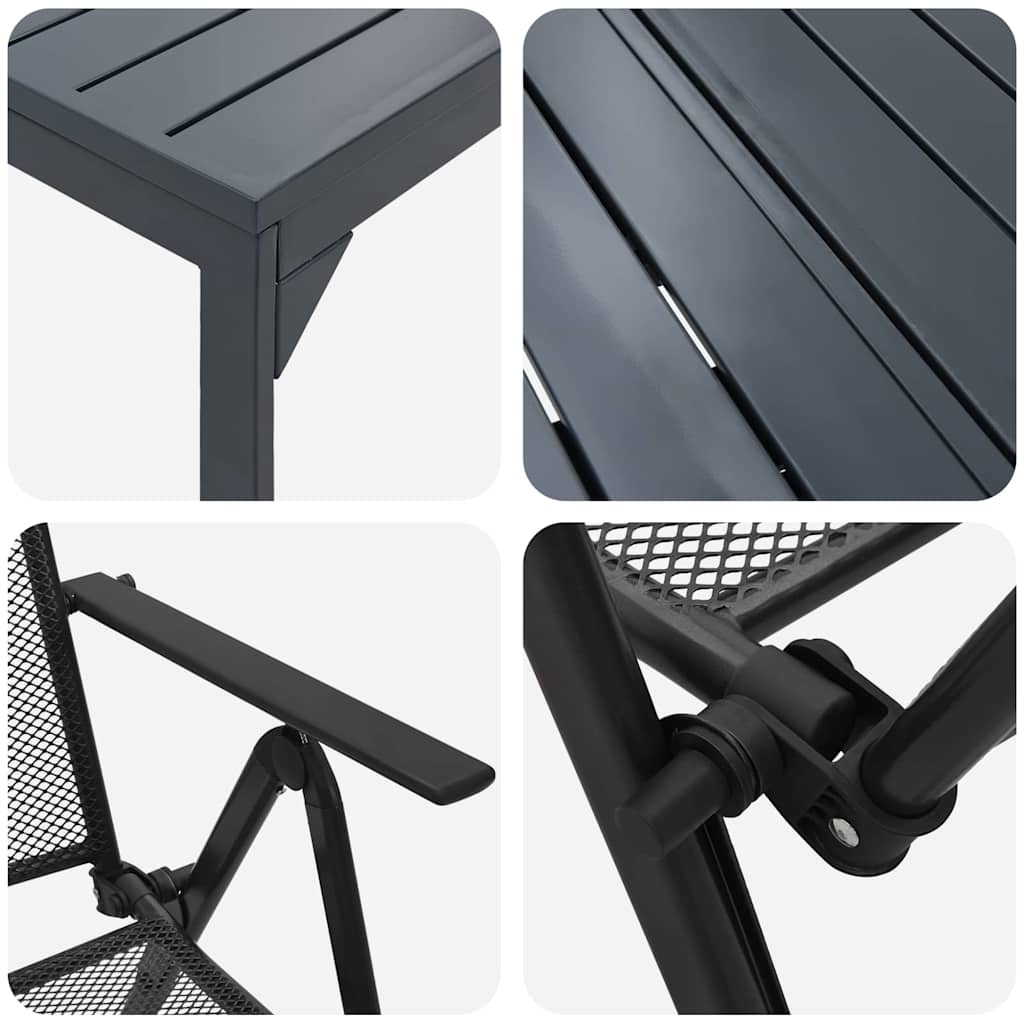 Garten Essgruppe 9 pcs Anthrazit Stahl