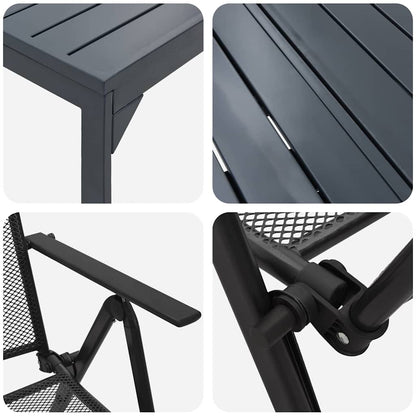 Garten Essgruppe 9 pcs Anthrazit Stahl