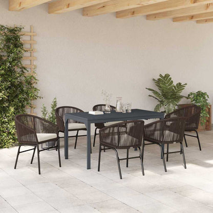 Garten Essgruppe 7 pcs Braun Poly Rattan