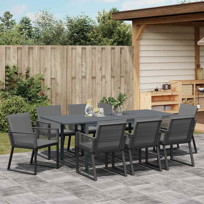 Garten Essgruppe 9 pcs Schwarz Poly Rattan