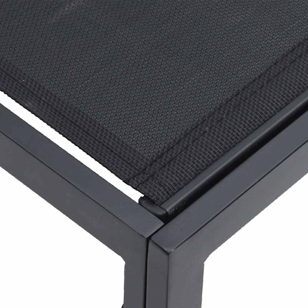 Garten-Sofa-Set mit Kissen 12 pcs Schwarz Aluminium