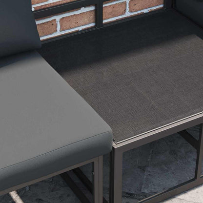 Garten-Sofa-Set mit Kissen Schwarz Aluminium