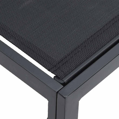 Garten-Sofa-Set mit Kissen 6 pcs Schwarz Aluminium