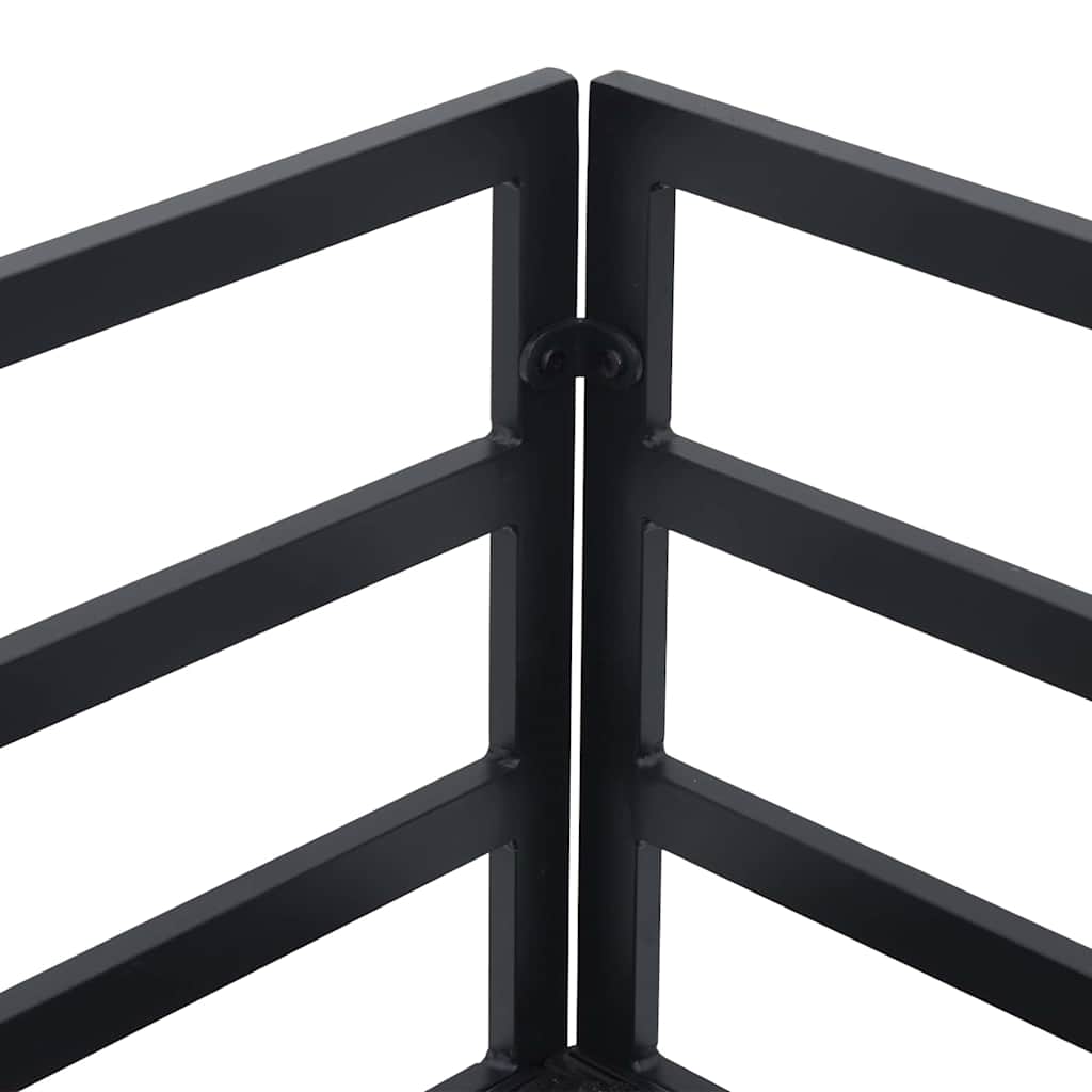 Garten-Sofa-Set mit Kissen 6 pcs Schwarz Aluminium