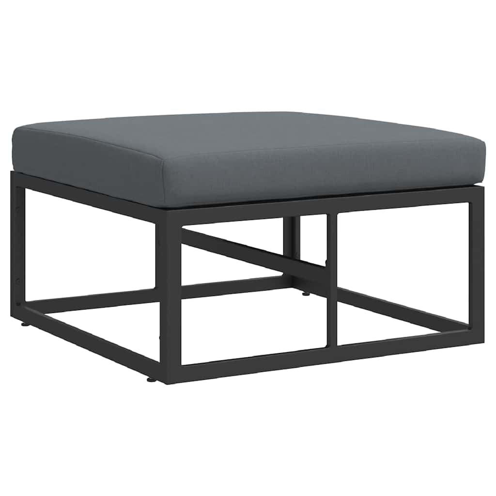 Garten-Sofa-Set mit Kissen 9 pcs Schwarz Aluminium