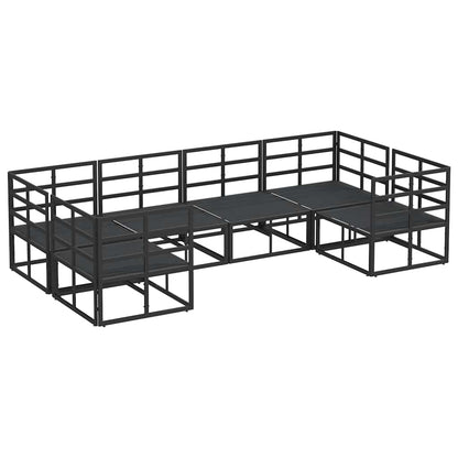 Garten-Sofa-Set 6 pcs Schwarz Aluminium